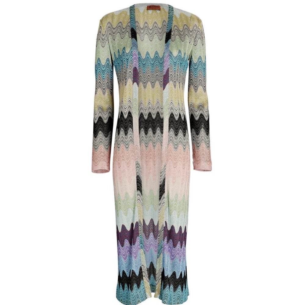 BNWT Never Worn MISSONI Metallic Chevron Knit Duster Size 38